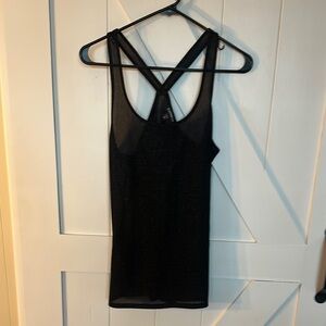 Women’s Express Black & Metallic Sheer Tank Top, Size M